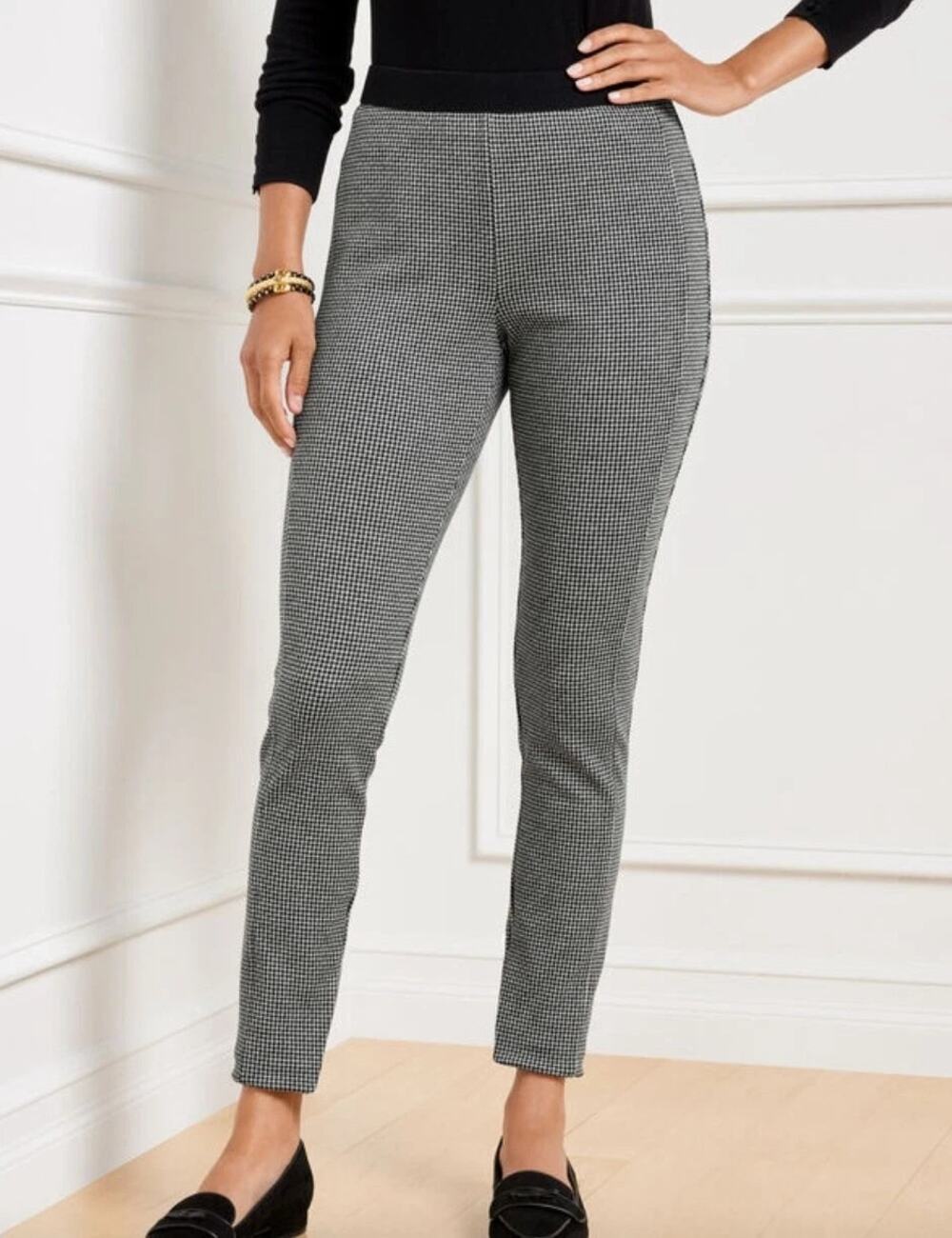 NEW Talbots High Rise Soho Ankle Pant Crop Houndstooth Women's 4